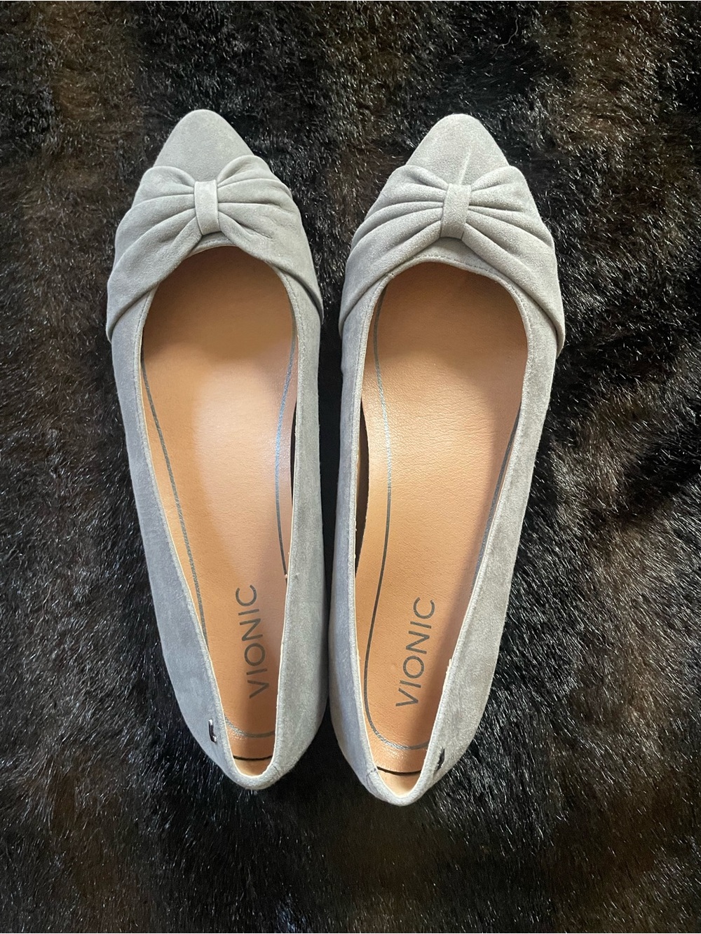 Vionic Gramercy Suede Ballet Flat Gray 8.5